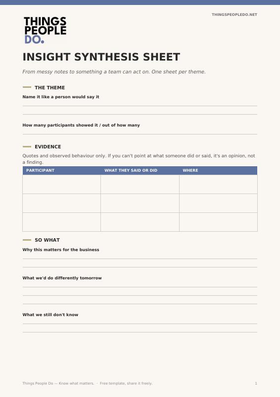 Insight synthesis sheet preview