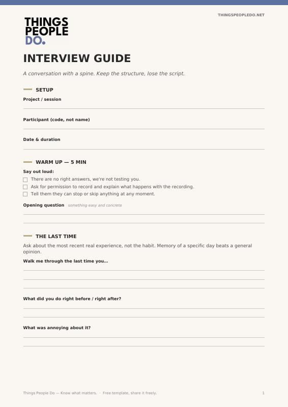 Interview guide preview